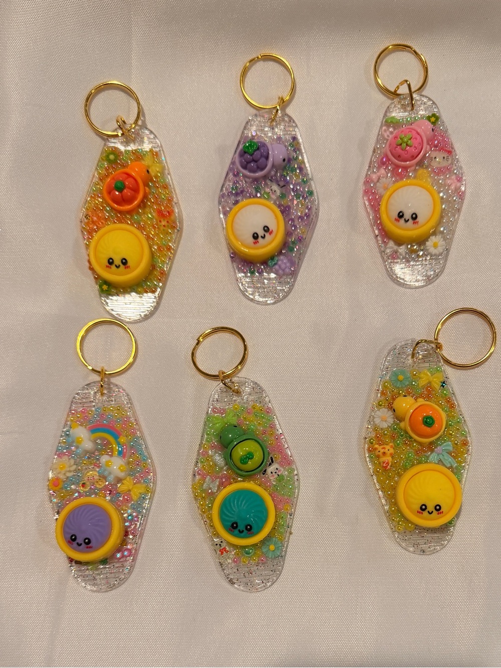 Kawaii Dumpling Charm Keychain